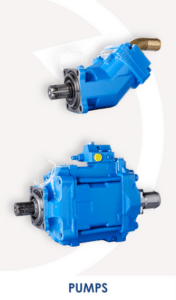 les pompes à cylindrée fixe ou à cylindrée variable, les pompes mobiles et industrielles, les groupes électro-pompes et des accessoires pour les pompes hydrauliques.